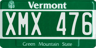 VT license plate XMX476
