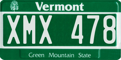 VT license plate XMX478