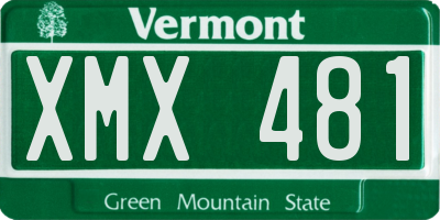 VT license plate XMX481