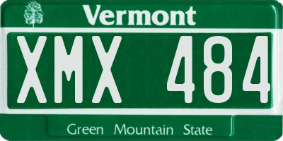 VT license plate XMX484