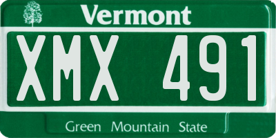 VT license plate XMX491