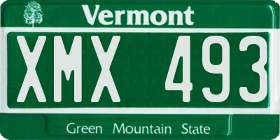VT license plate XMX493