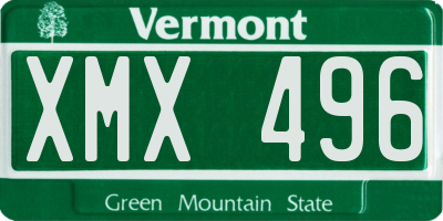 VT license plate XMX496