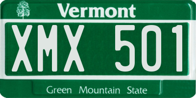 VT license plate XMX501