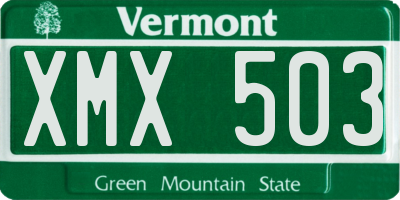 VT license plate XMX503