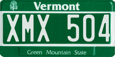 VT license plate XMX504