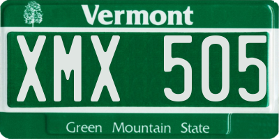 VT license plate XMX505