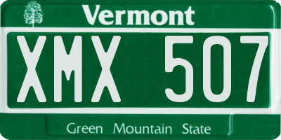 VT license plate XMX507
