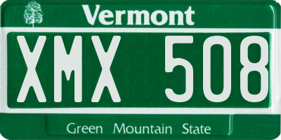 VT license plate XMX508
