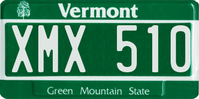 VT license plate XMX510