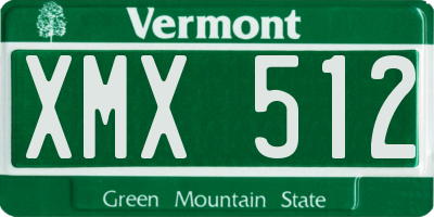 VT license plate XMX512