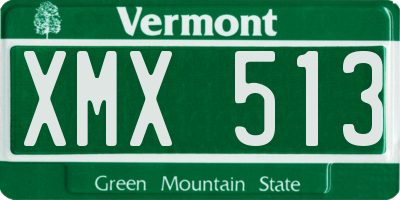 VT license plate XMX513