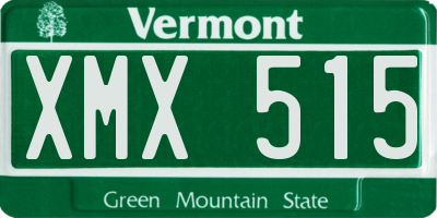 VT license plate XMX515