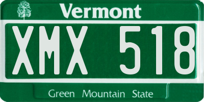 VT license plate XMX518