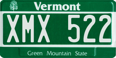 VT license plate XMX522