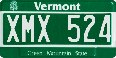 VT license plate XMX524
