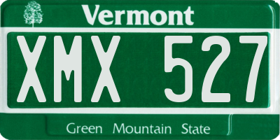 VT license plate XMX527