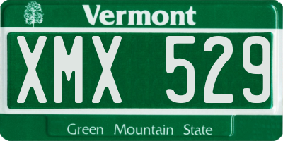 VT license plate XMX529