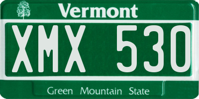 VT license plate XMX530