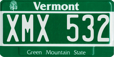 VT license plate XMX532