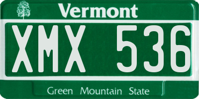 VT license plate XMX536