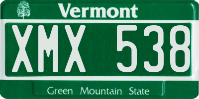 VT license plate XMX538