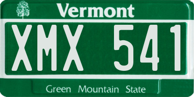VT license plate XMX541