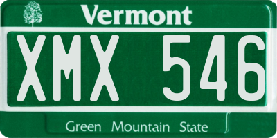 VT license plate XMX546