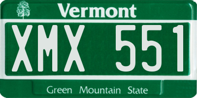 VT license plate XMX551