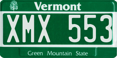VT license plate XMX553