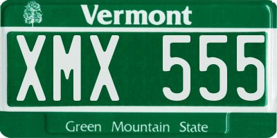 VT license plate XMX555