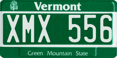 VT license plate XMX556