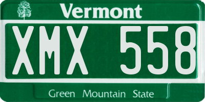 VT license plate XMX558