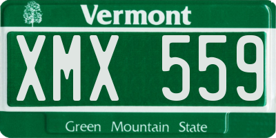 VT license plate XMX559