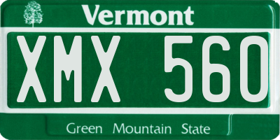 VT license plate XMX560