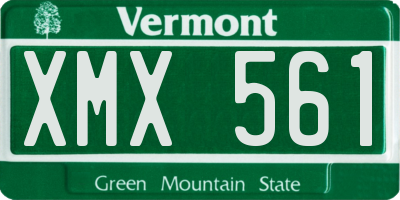 VT license plate XMX561