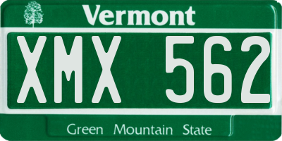 VT license plate XMX562