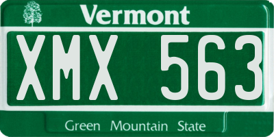 VT license plate XMX563