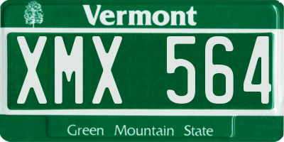 VT license plate XMX564
