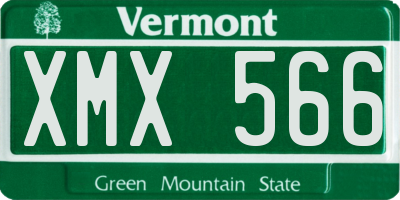 VT license plate XMX566