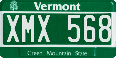 VT license plate XMX568