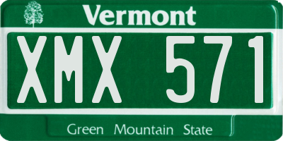VT license plate XMX571
