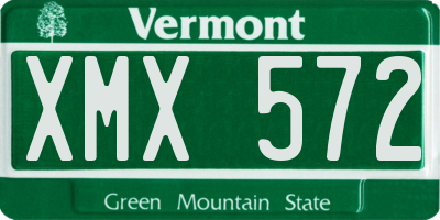 VT license plate XMX572