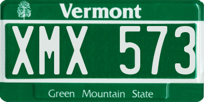 VT license plate XMX573