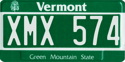 VT license plate XMX574