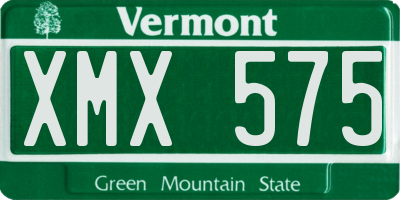 VT license plate XMX575