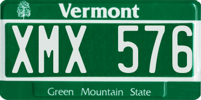 VT license plate XMX576