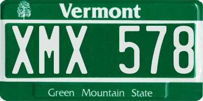 VT license plate XMX578