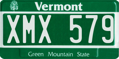 VT license plate XMX579