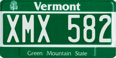 VT license plate XMX582